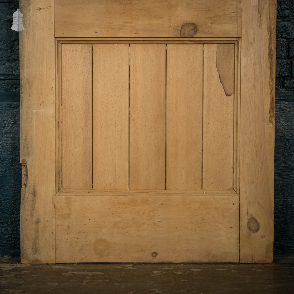 Glazed Pine Door, Edwardian Framed Plank and Ledge