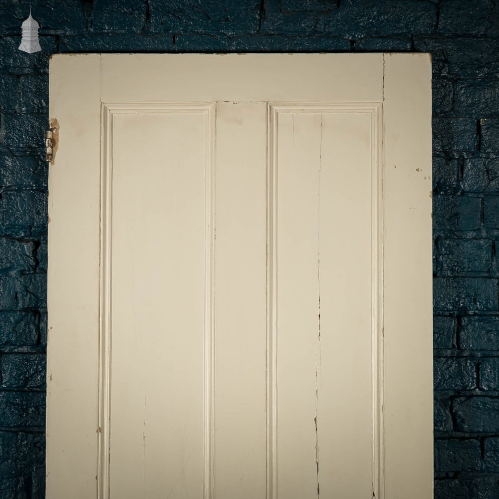 Pine Panelled Door, Moulded 4 Panel Victorian, White Painted Finish