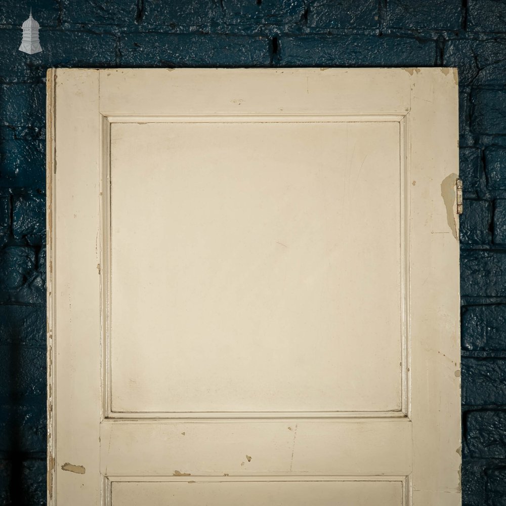 Pine Panelled Doors, Pair of 19th C 2 Panel White Painted Cupboard Doors
