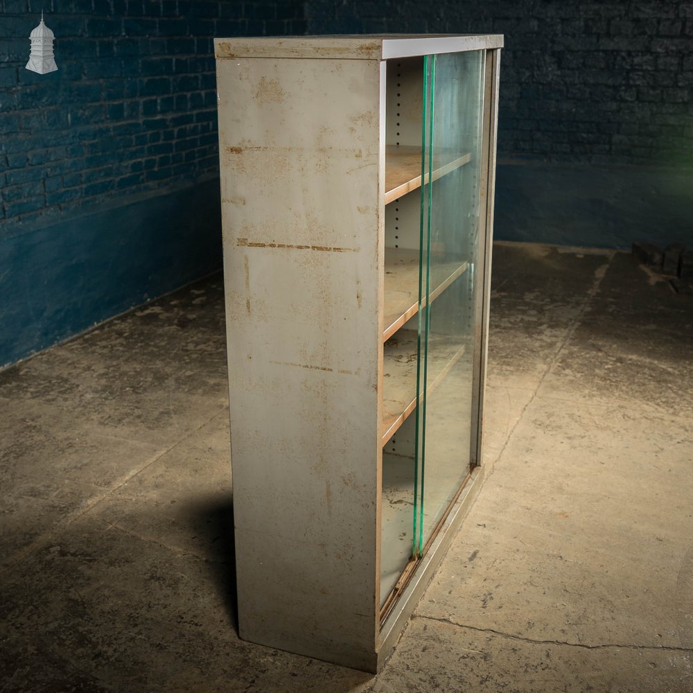 Industrial Shelf Cabinet, With Sliding Glass Doors