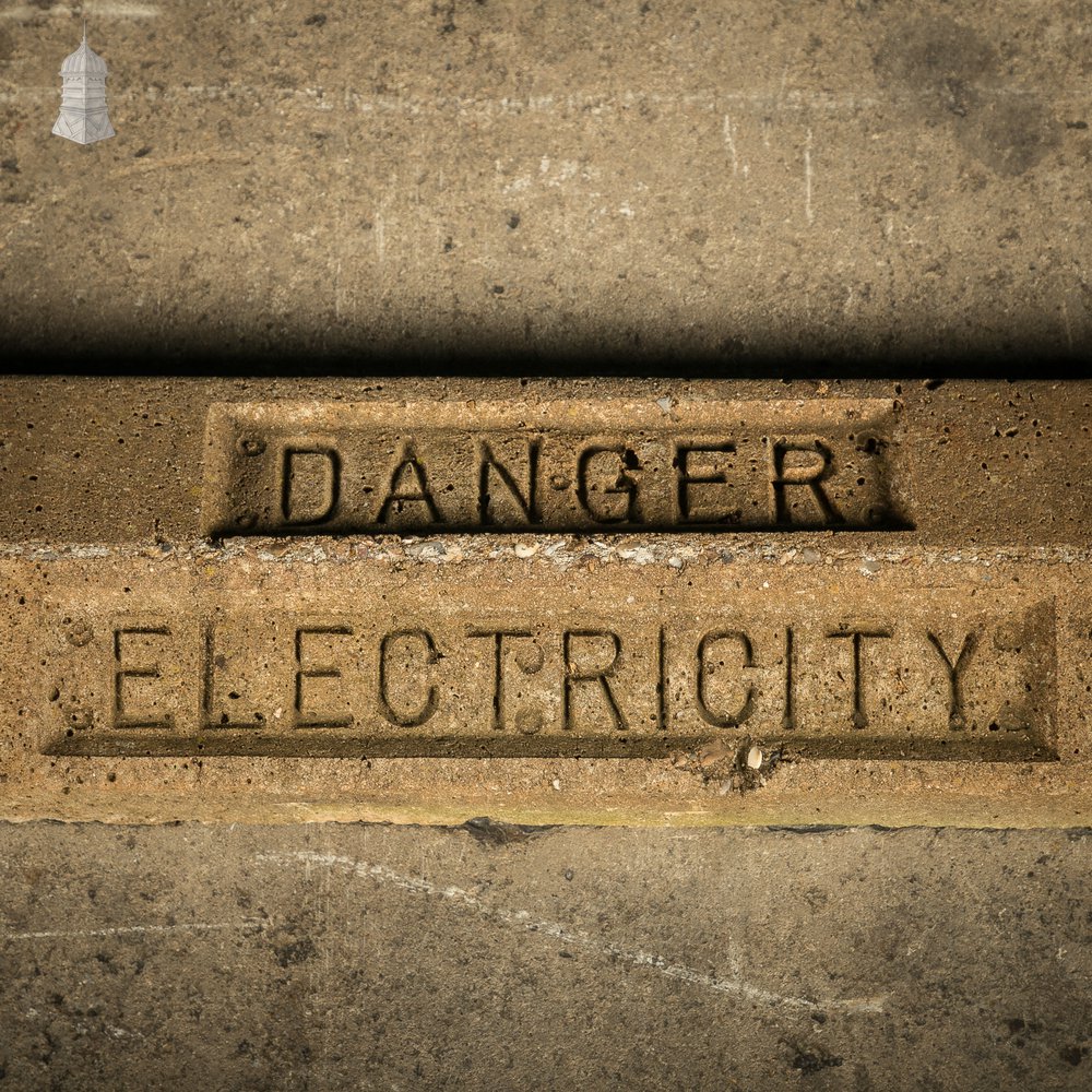 Danger Electricity Marker Bricks, Batch of 14 - A Run of 12.5 Metres