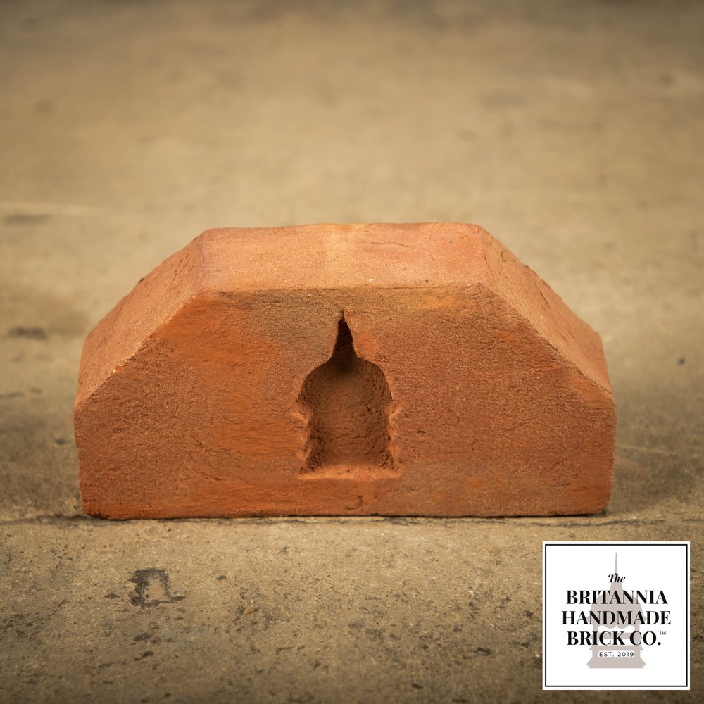2 1/2" Double Cant Handmade Red Brick, Period Style Coping Brick
