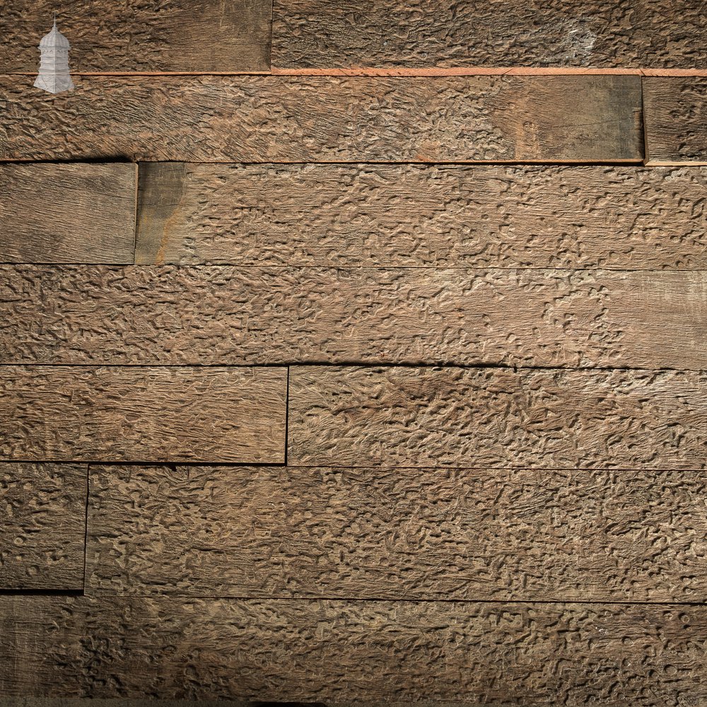 Ekki Hardwood Boards with unique patination from wave erosion, wall cladding.