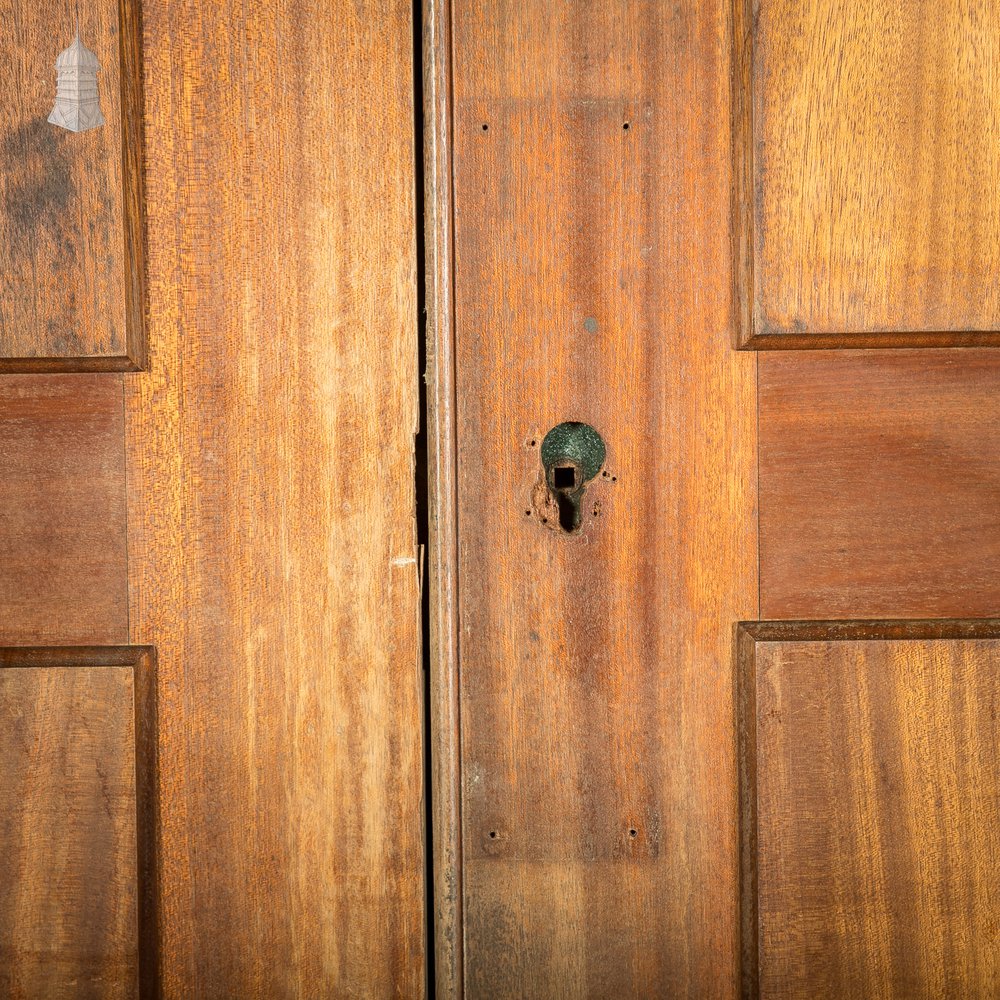 Paneled Hardwood Double Doors, Early 20th C, Mahogany