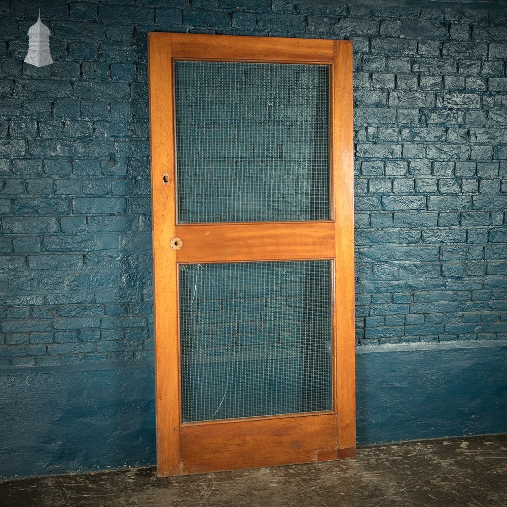 Glazed Internal Door, Mahogany with Wired Glass