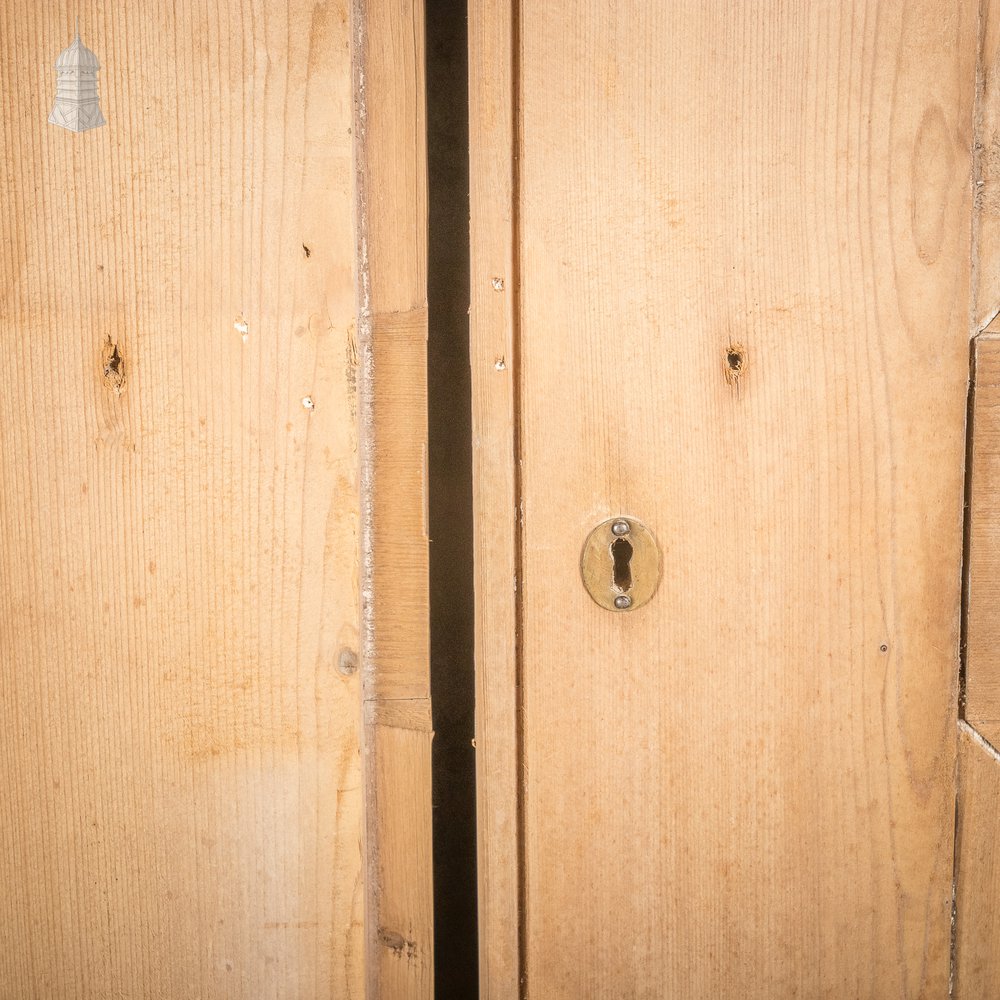 Pine Cupboard Doors, Victorian panelled pair