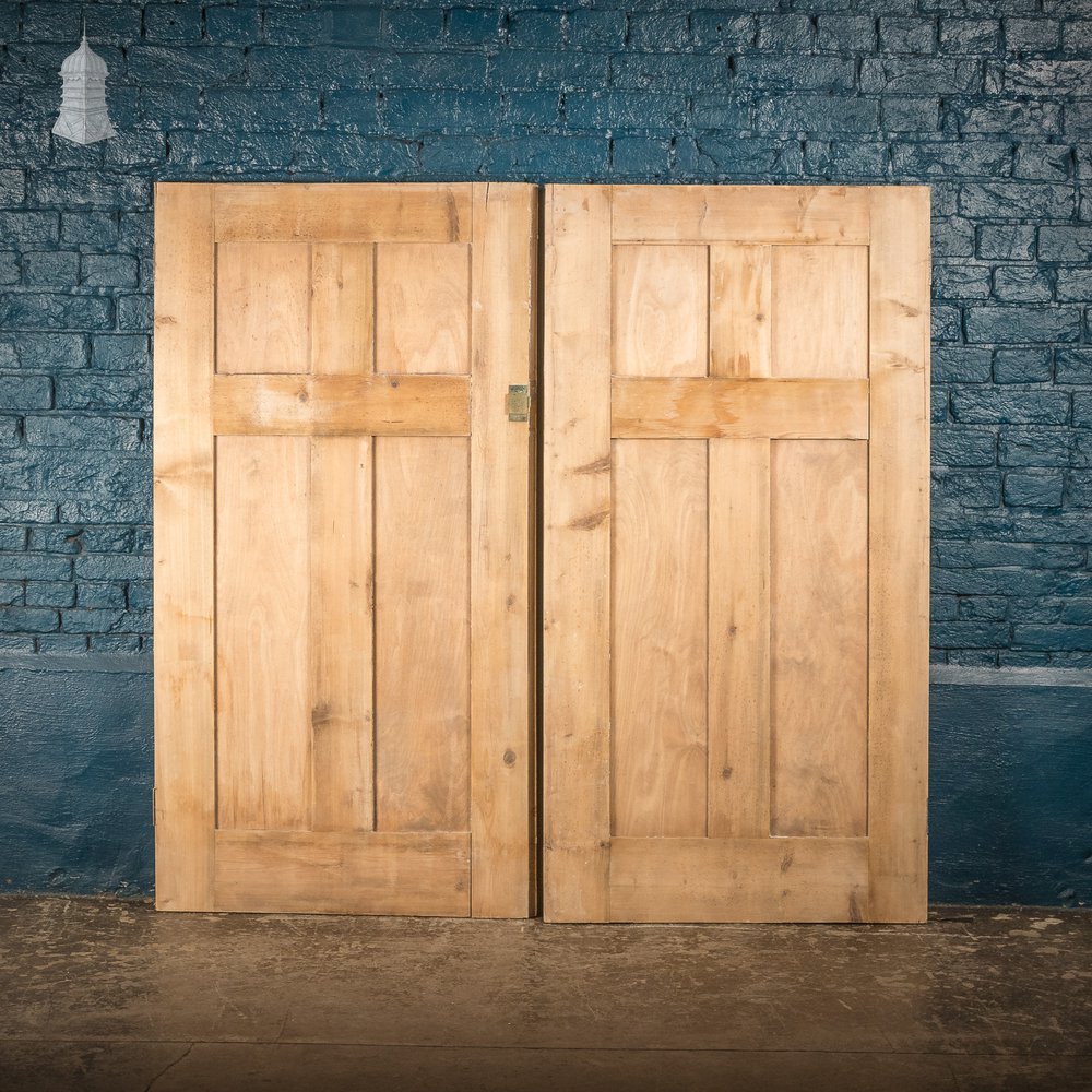 Pine Cupboard Doors, Victorian panelled pair