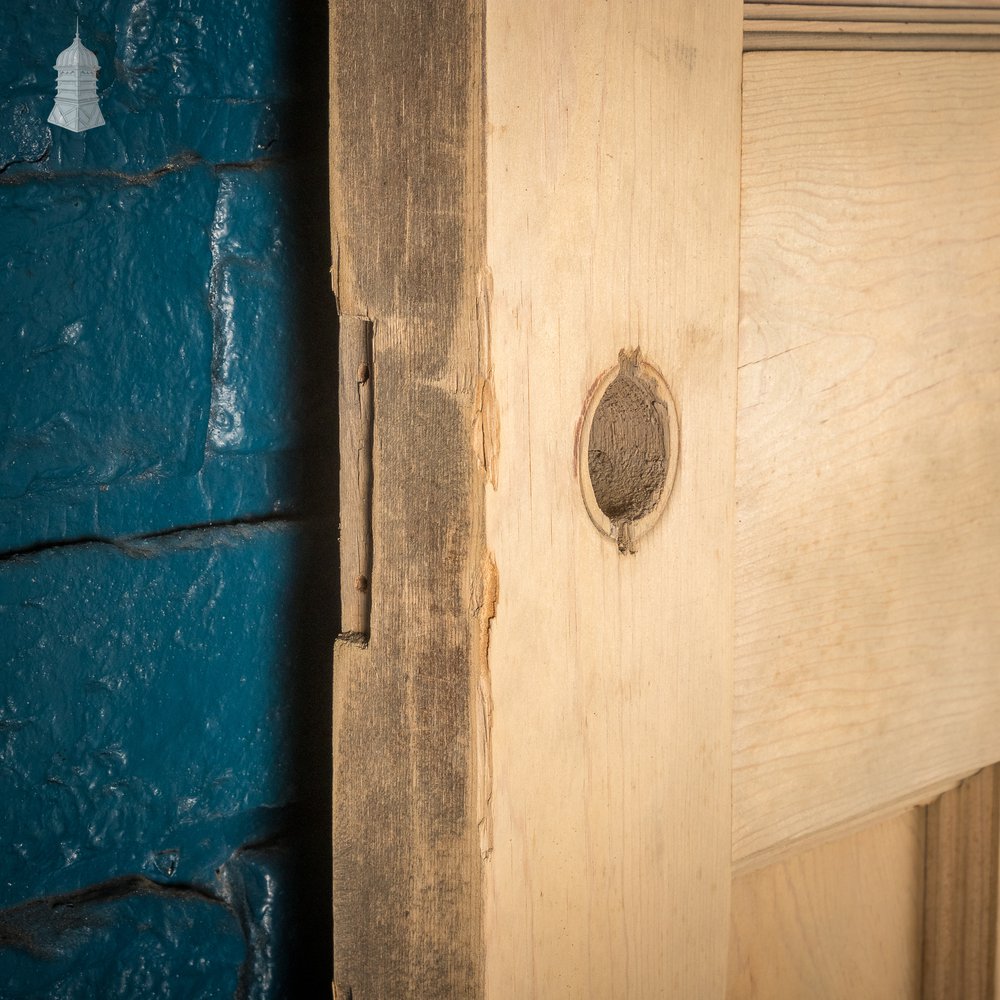 Glazed Pine Door, 1930s Moulded Paneled Door