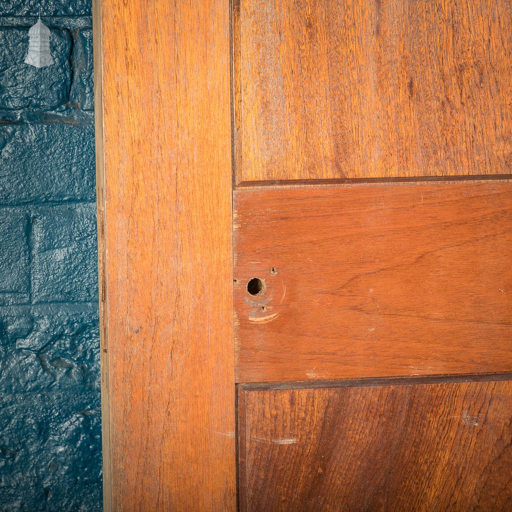 Paneled Hardwood Door, Early 20th C 2 Panel Mahogany