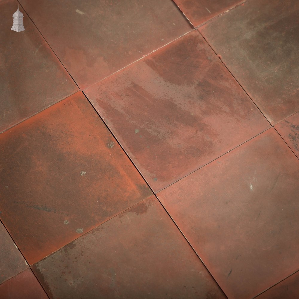 6” x 6” Quarry Tiles, Batch of 217 Reclaimed Red Floor Tiles - 4.8 Square Meters