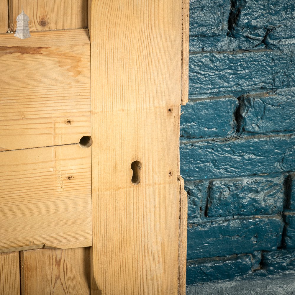 Cottage Door, 19th C Paneled Pine with Stop Chamfer Detail