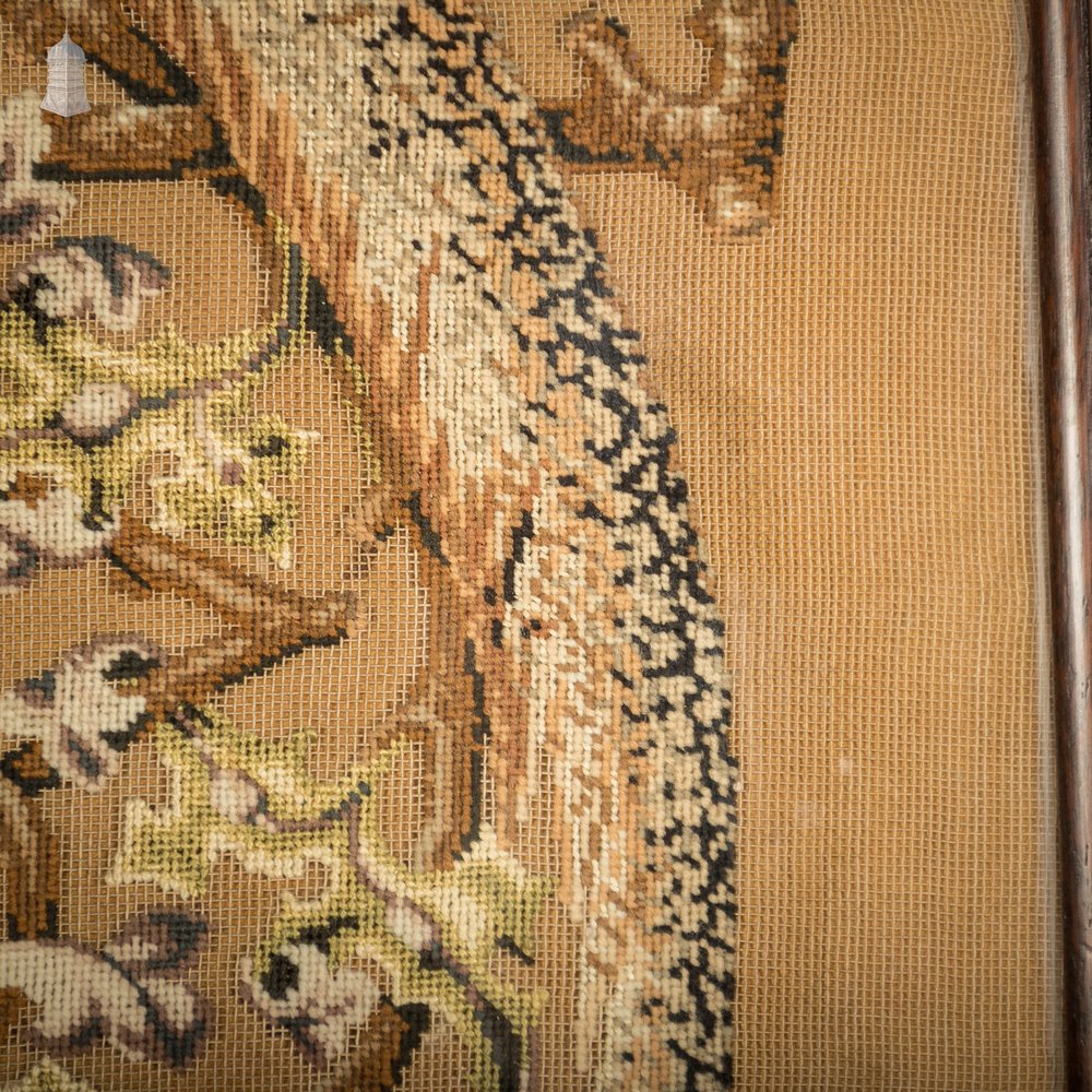Embroidered Crewel Work Pheasant in Mahogany Frame