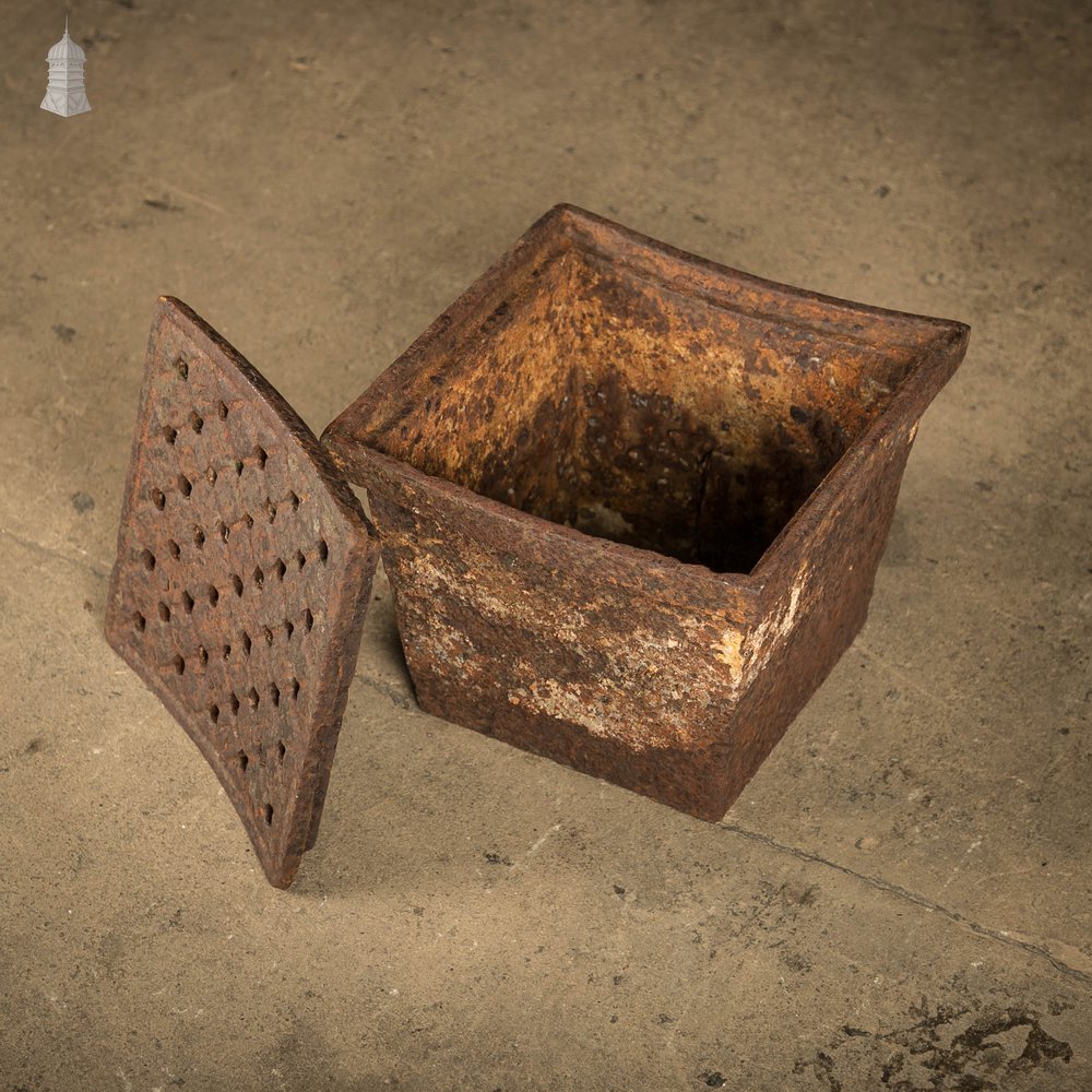 Drainage Catch Basin, Cast Iron with Removable Grate