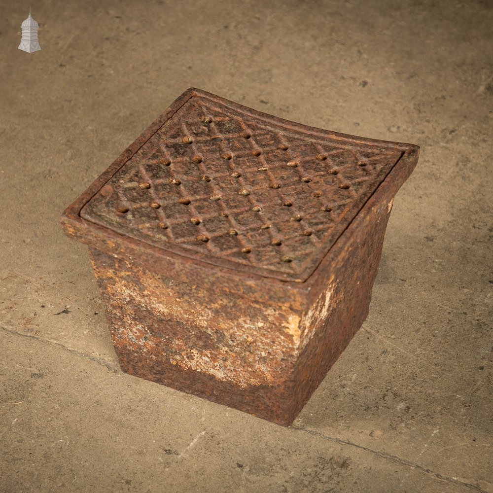 Drainage Catch Basin, Cast Iron with Removable Grate