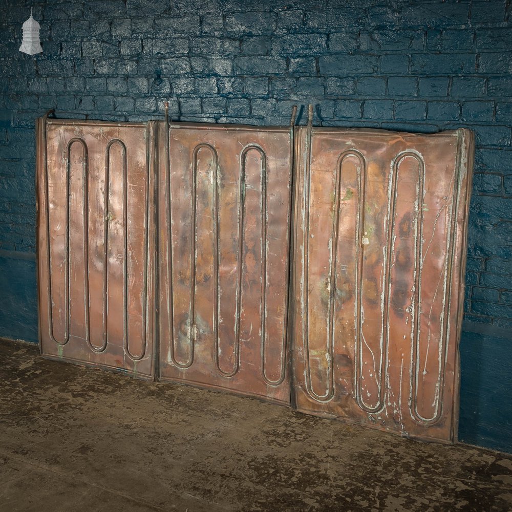 Reclaimed Copper Panels, Heating Elements Decorative Wall Cladding Batch of 3 – 2.6 Square