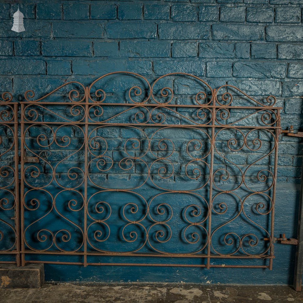 Driveway Gates, Wrought Iron Pair of Gates with Posts