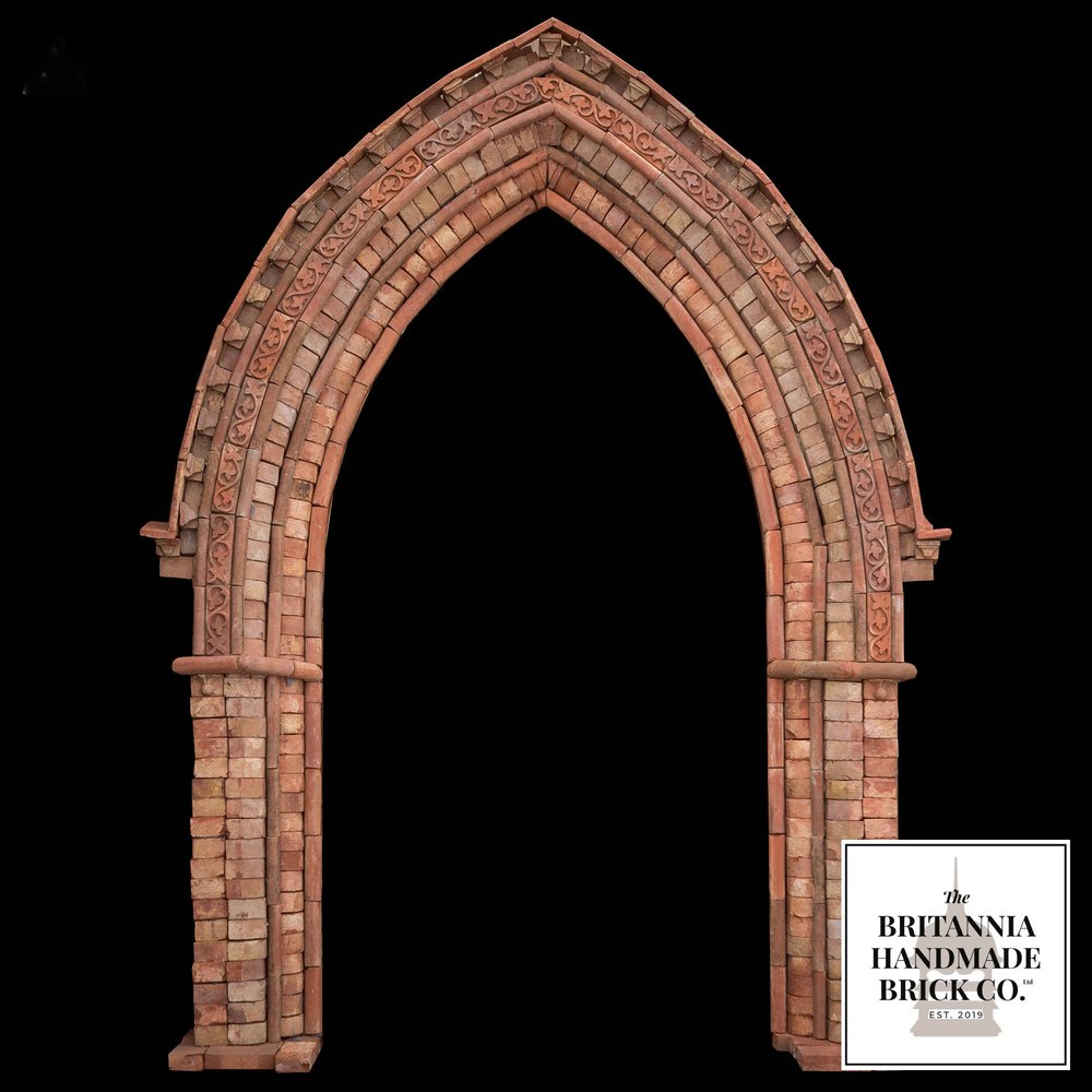 NR35721: The Britannia Handmade Red Brick Gothic Arched Door Surround Kit