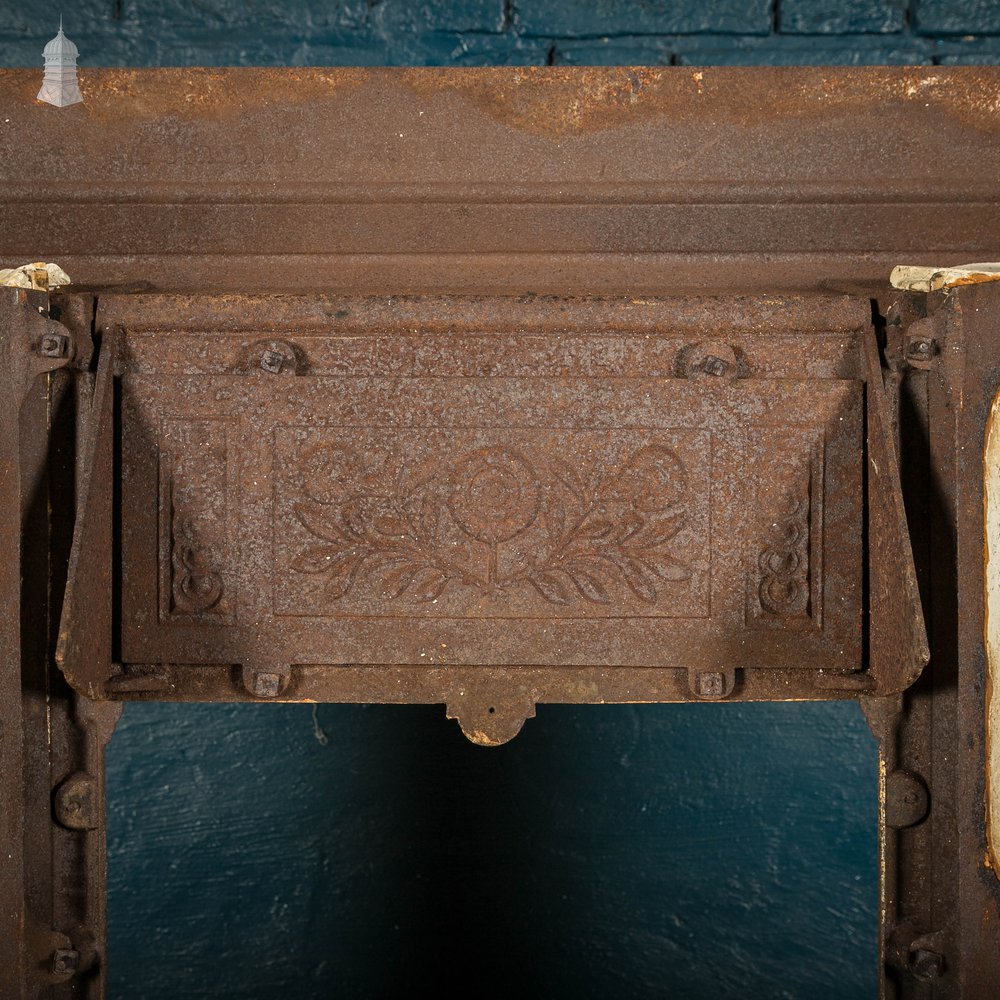Cast Iron Fireplace Insert, Victorian Tiled Combination Fireplace Front