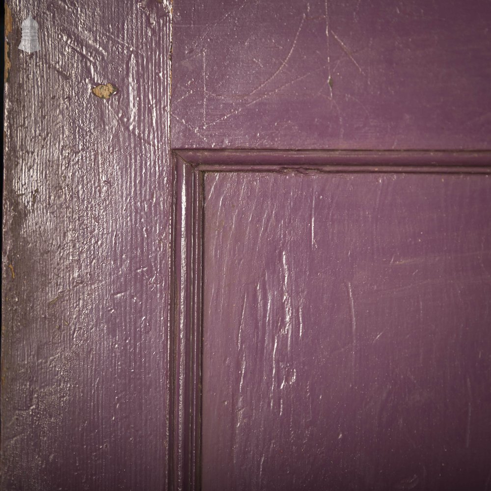 Half Glazed Doors, Batch of 4 Purple Painted Doors fitted with ‘Cathedral Style’ Textured Glass