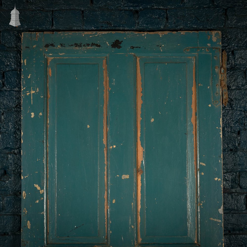 Pine Panelled Door, 4 Panel Blue Painted