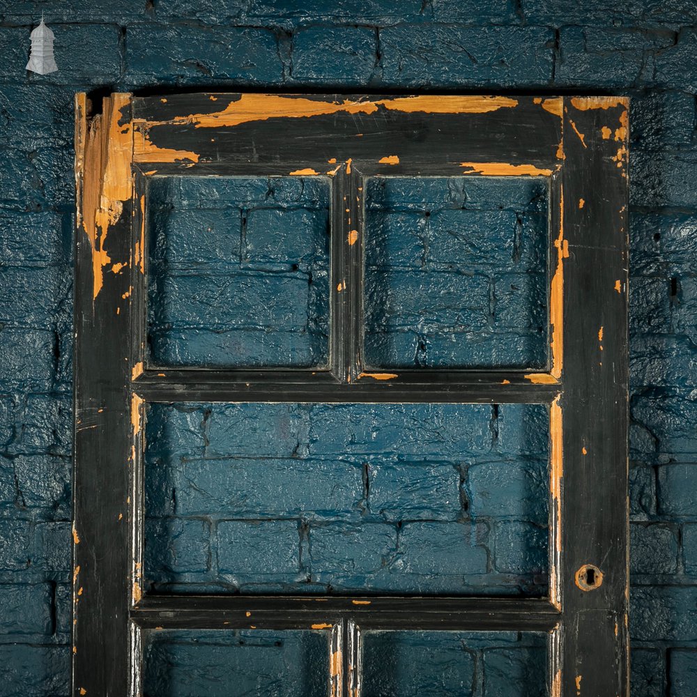Half Glazed Door, Victorian Panelled Distressed Paint Finish