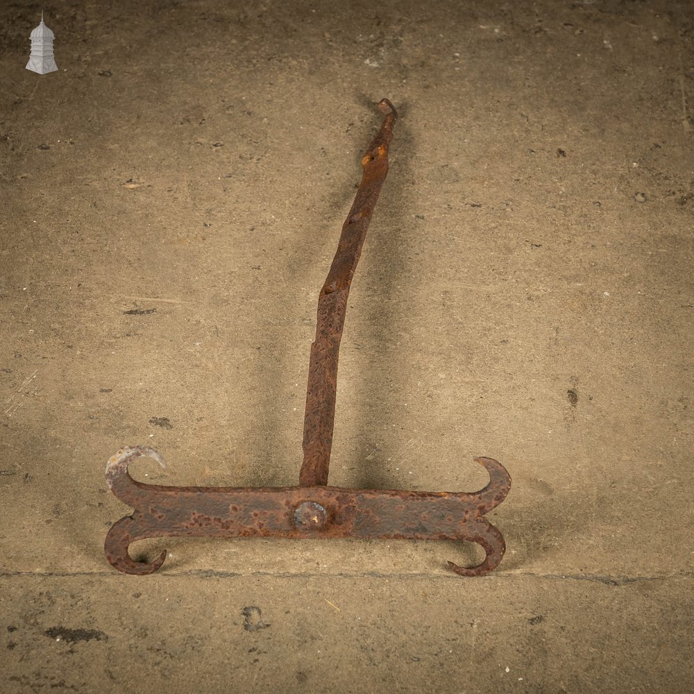 Rams Horn Wall Tie, Reclaimed Wrought Iron Wall Anchor / Wall Plate