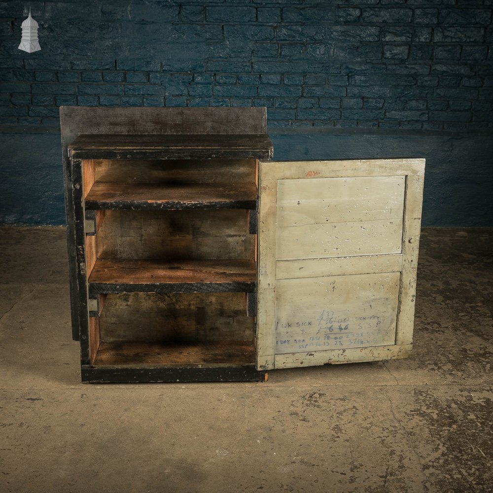 Industrial Wooden Cupboard, Reclaimed From Factory