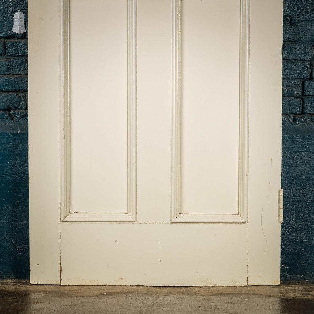 Pine Panelled Door, Moulded 5 Panel Door With White Painted Finish