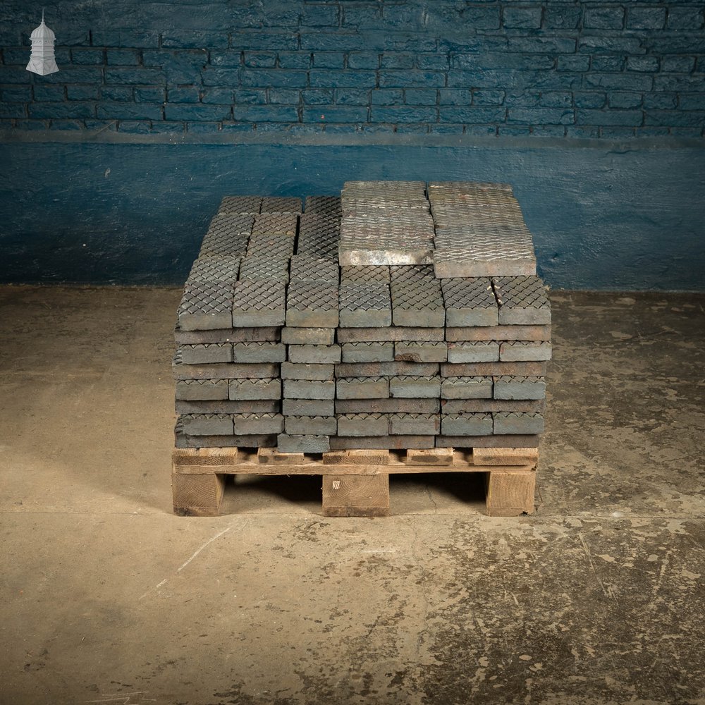 Reclaimed Diamond Pavers, Staffordshire Blue Floor Bricks, Batch of 295 – 7 Square Metres
