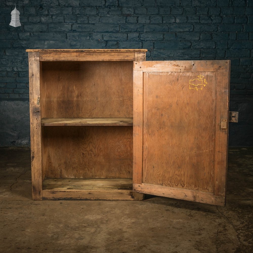 Pine Industrial Cupboard, Small Workshop Cabinet