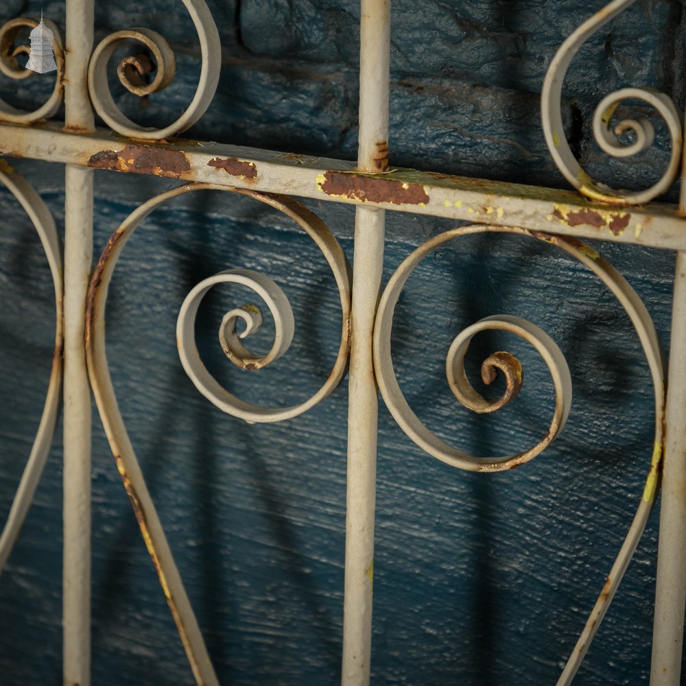 Driveway Gates, Wrought Iron Scroll Design with Distressed Paint Finish