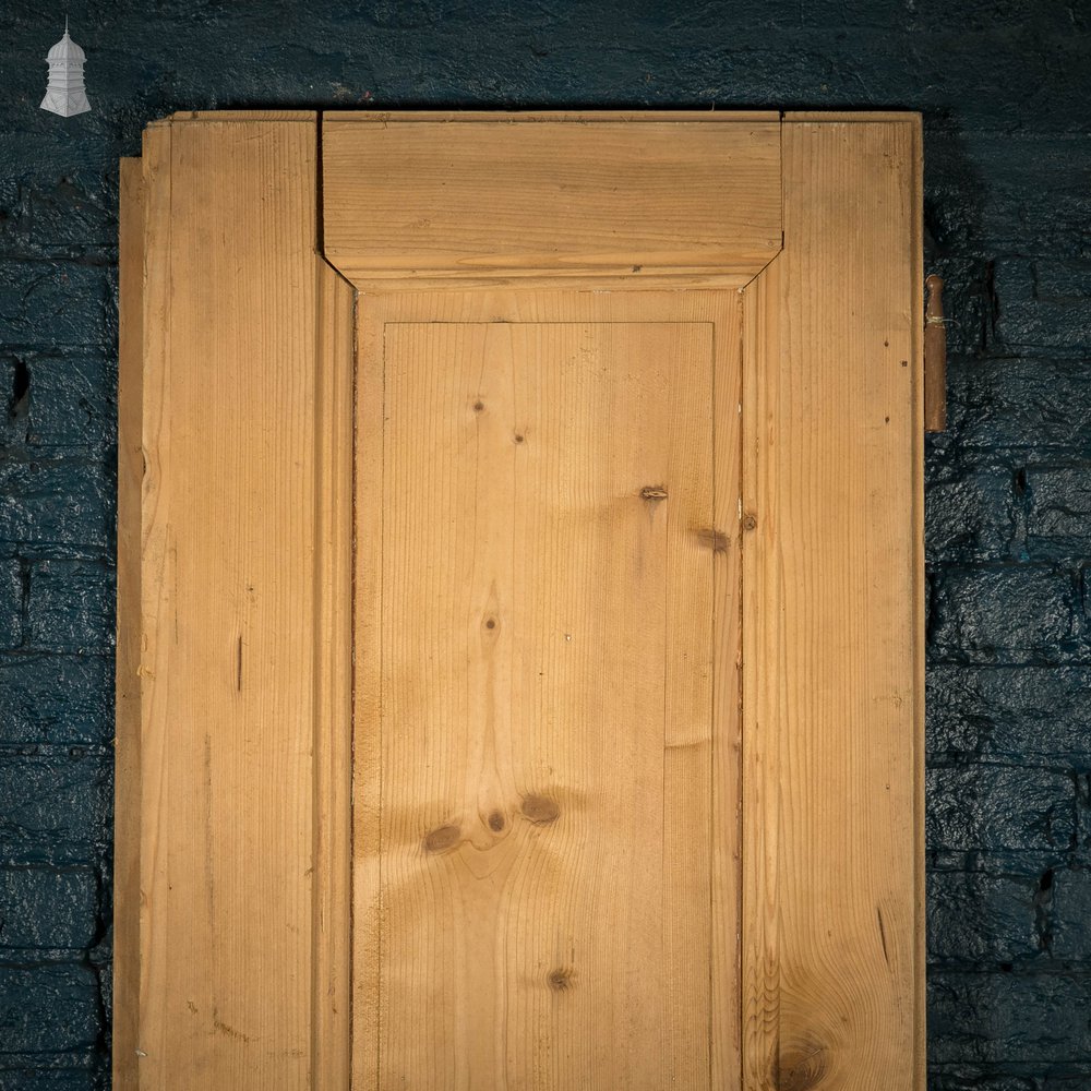 Pine Panelled Door, 19th C French 3 Panel Moulded Pine Door