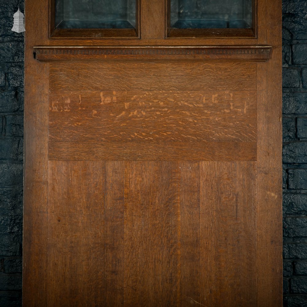 Glazed Oak Door, Dentil Strip Detail and Chamfered Glass