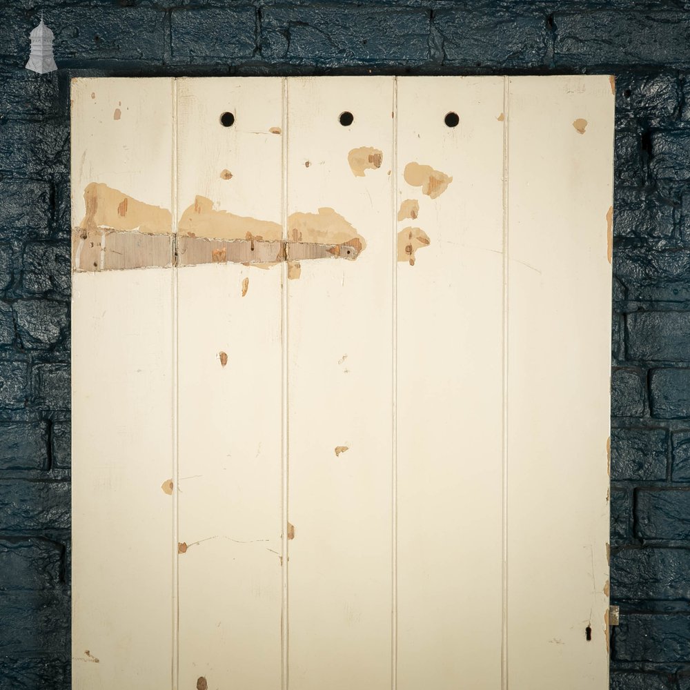 Pine Ledged Door, White Painted Beadboard