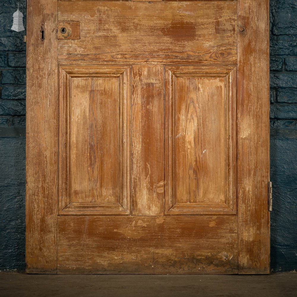 Pitch Pine Panelled Door, Victorian Style, 6 Moulded Panel