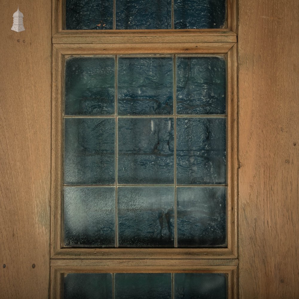 Narrow Glazed Hardwood Door, Leaded Glass Side Panel