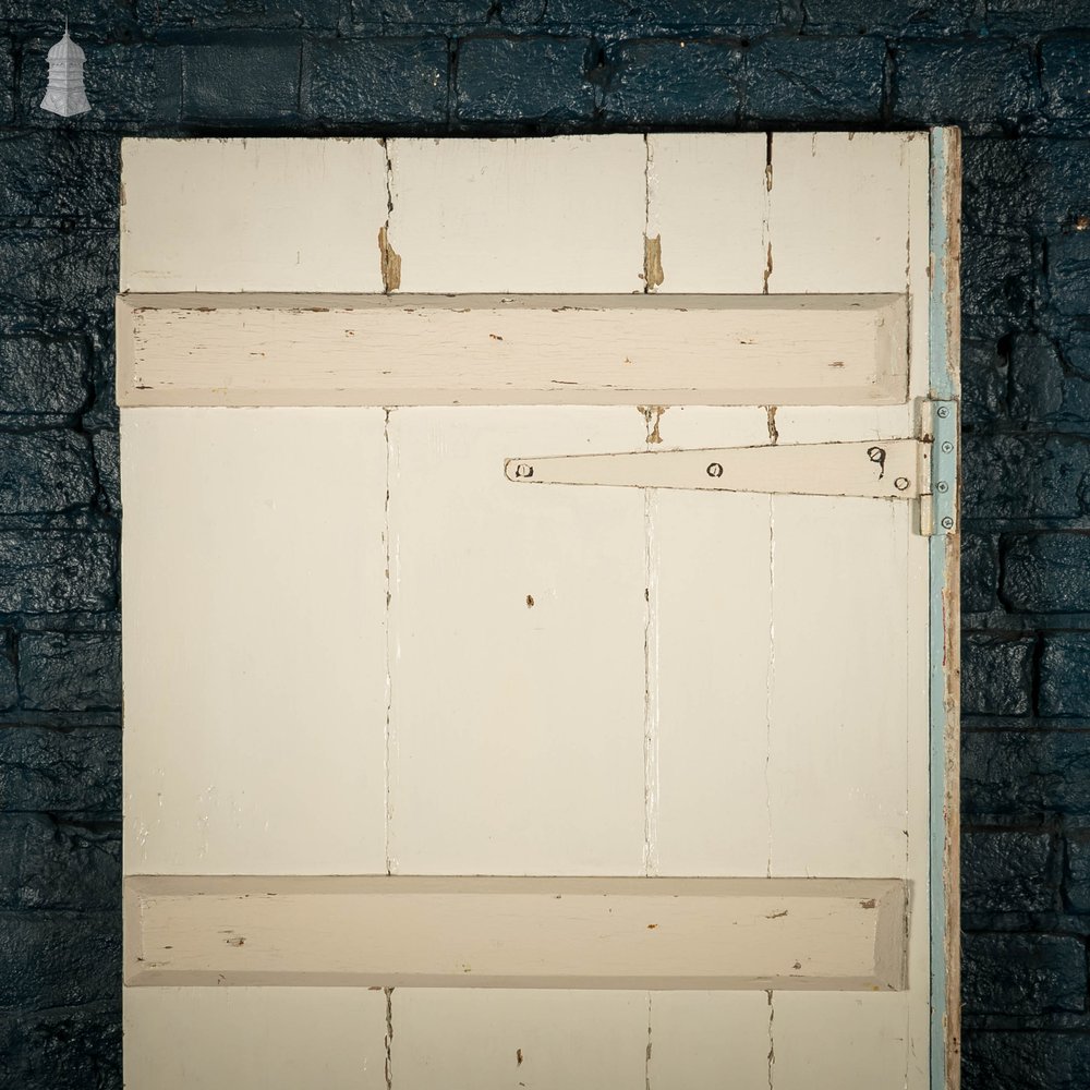 Ledged Plank Door, Pine, Distressed White Paint Finish