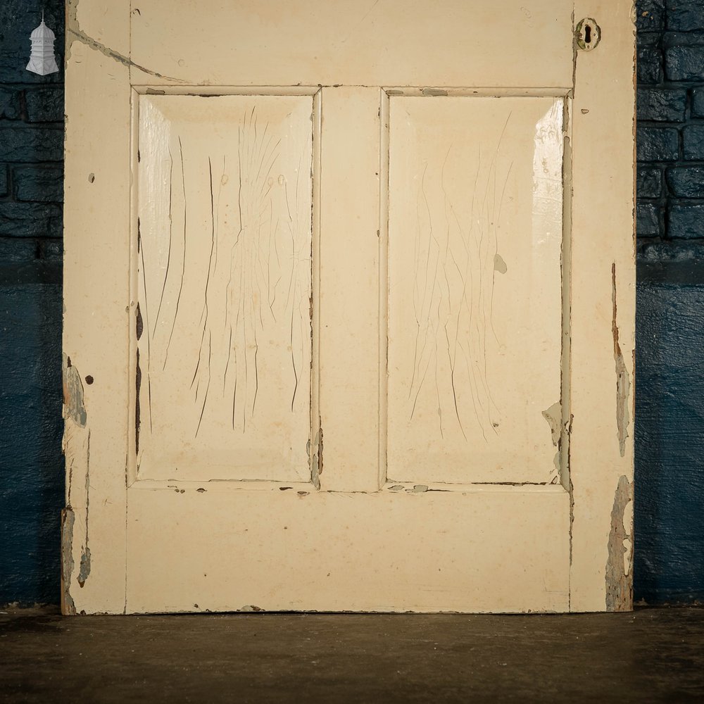 Pine Panelled Door, 4 Raised Panels, White Painted