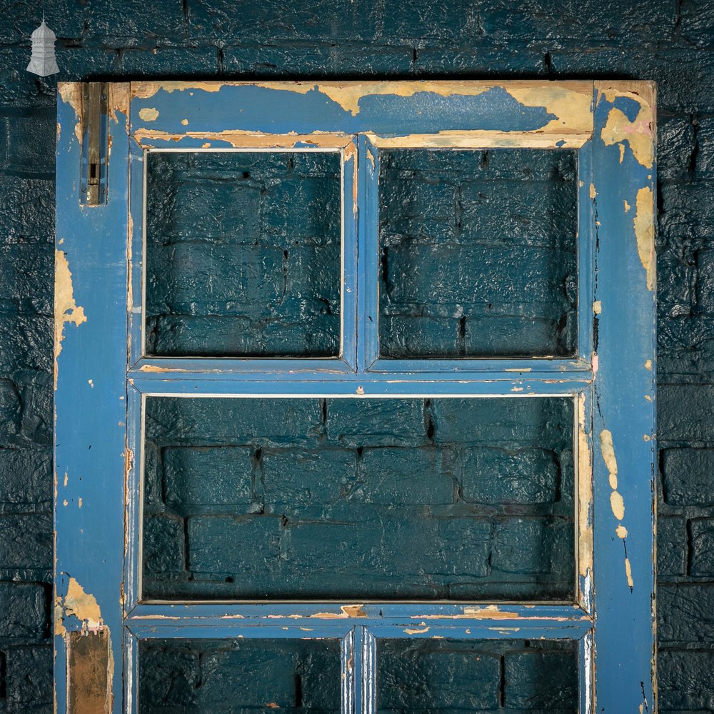 Half Glazed Door, Pine with Blue Painted Finish