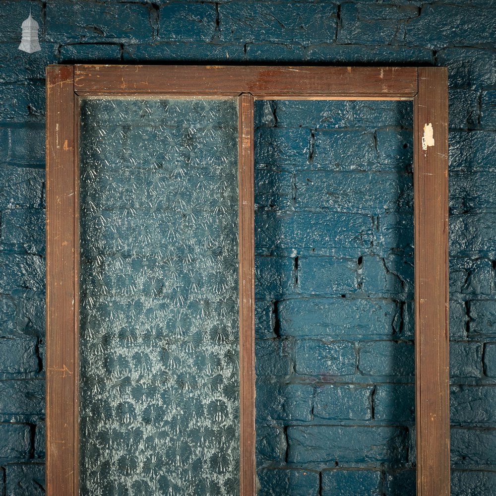 Half Glazed Door, Pine Gunstock Rails, Floral Textured Glazing