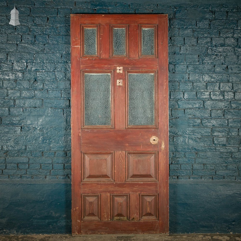 Half Glazed Door, Pine with ‘Arctic’ Style Textured Glass