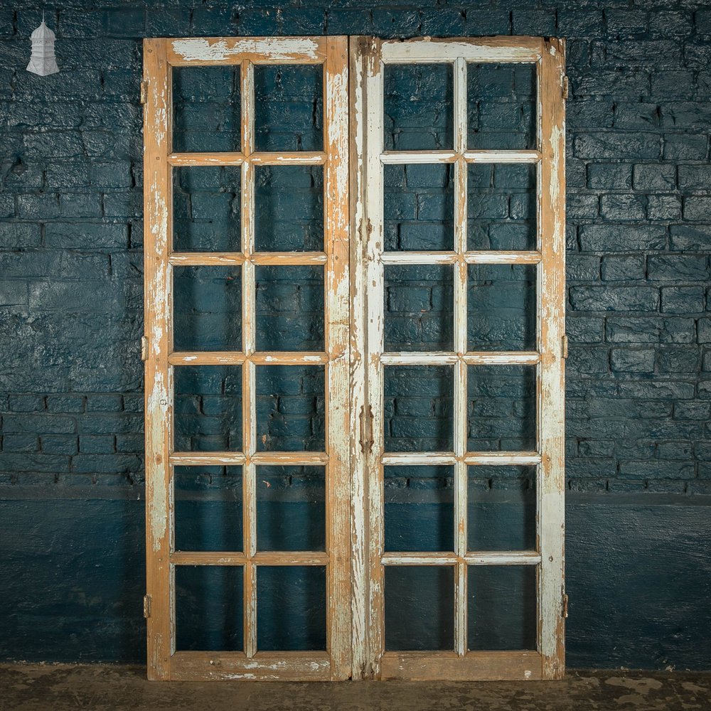 Glazed French Doors, Pair of Pine Patio Doors