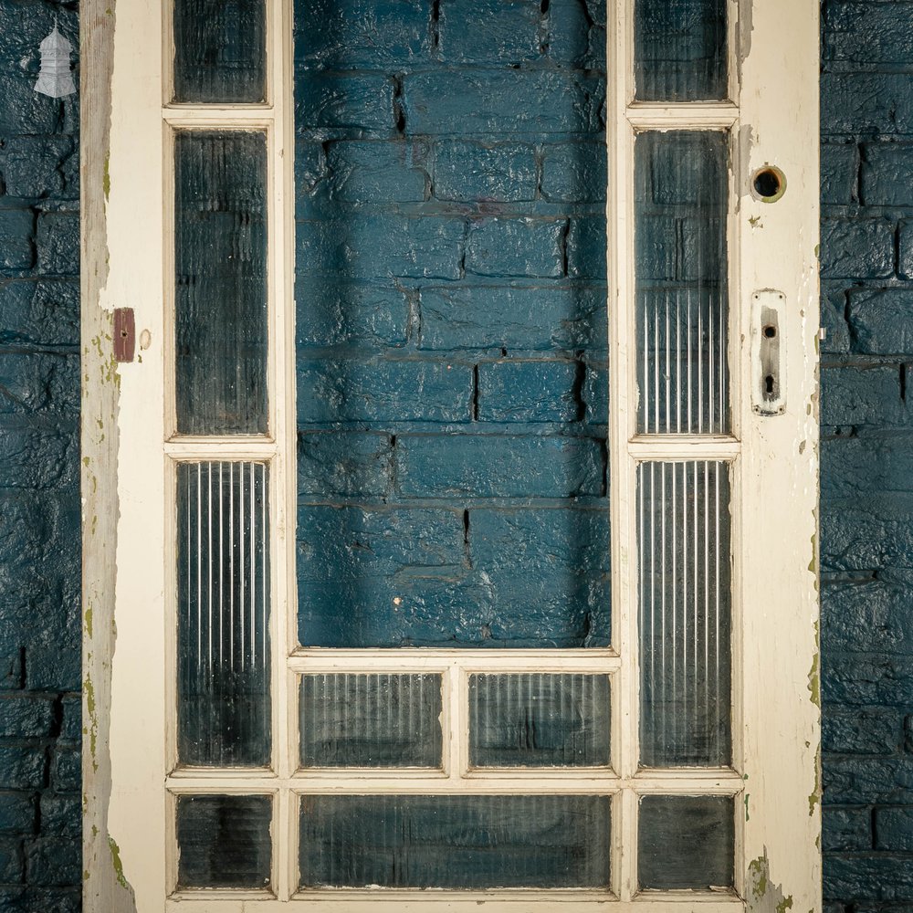 Half Glazed Door, Pine, Fitted with ‘Reeded’ Style Textured Glass
