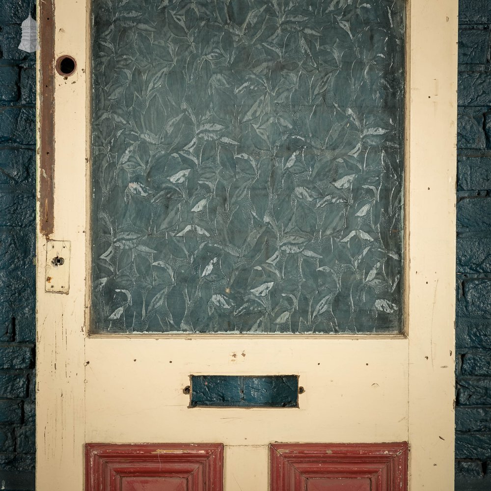 Half Glazed Door, 5 Panel White Painted Pine