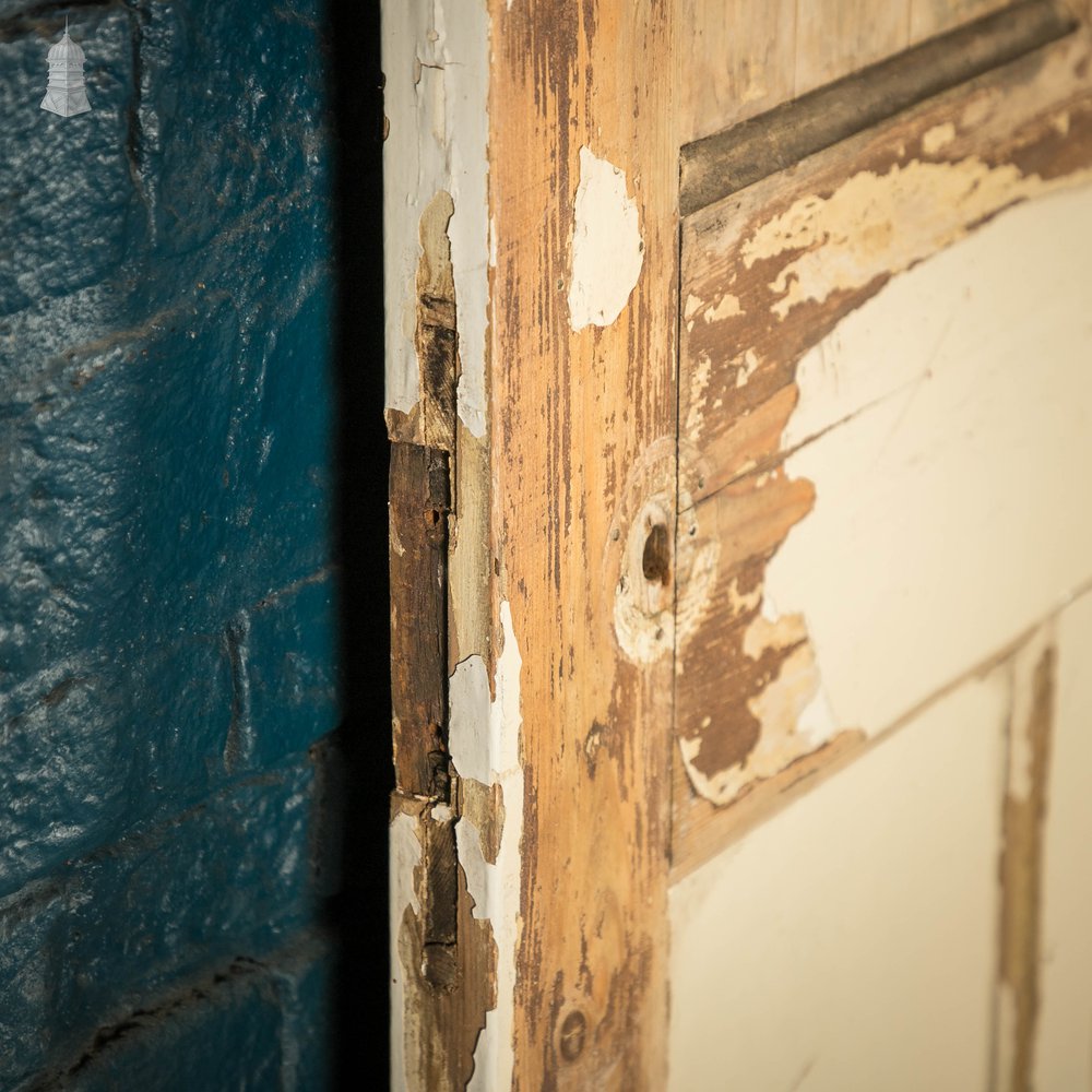 Pine Panelled Doors, Pair, White Distressed Painted