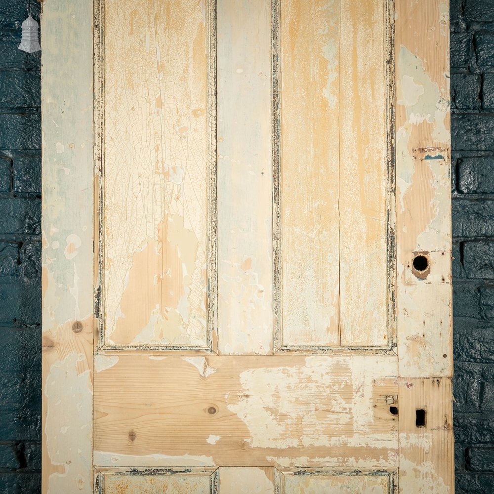 Pine Panelled Door, 4 Panel Distressed Painted Pine