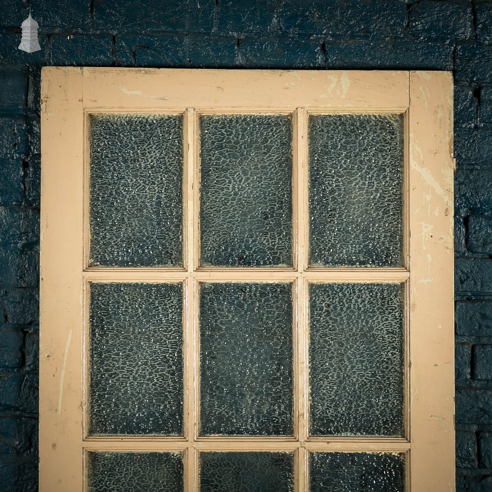 Glazed Pine Door, Fitted with ‘Arctic’ Style Textured Glass