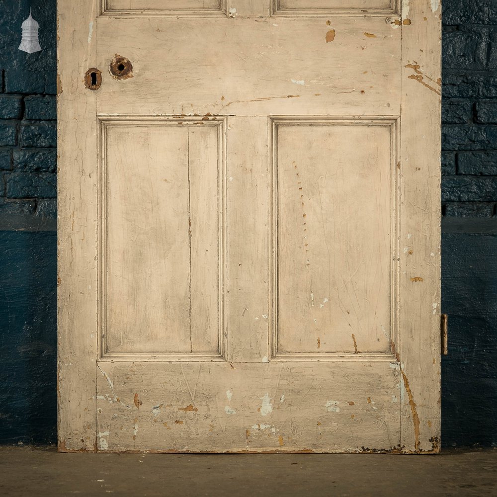 Pine Panelled Door, Moulded 6 Panel with Distressed Paint Finish