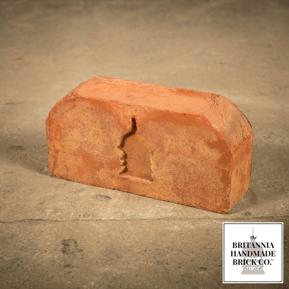 9” Double Bullnose Handmade Red Brick, Period Style Coping Bricks - Batch of 130