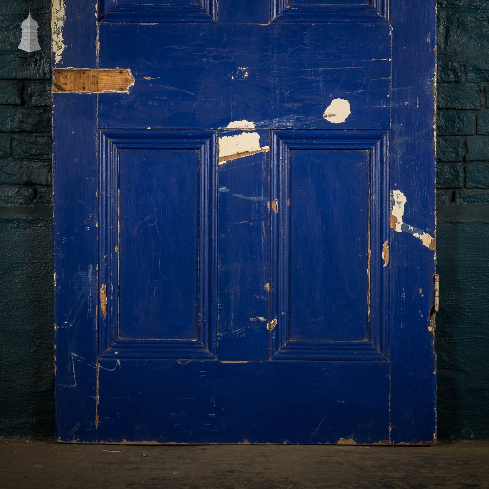 Pine Panelled Door, 4 Panel Blue Painted Front Door